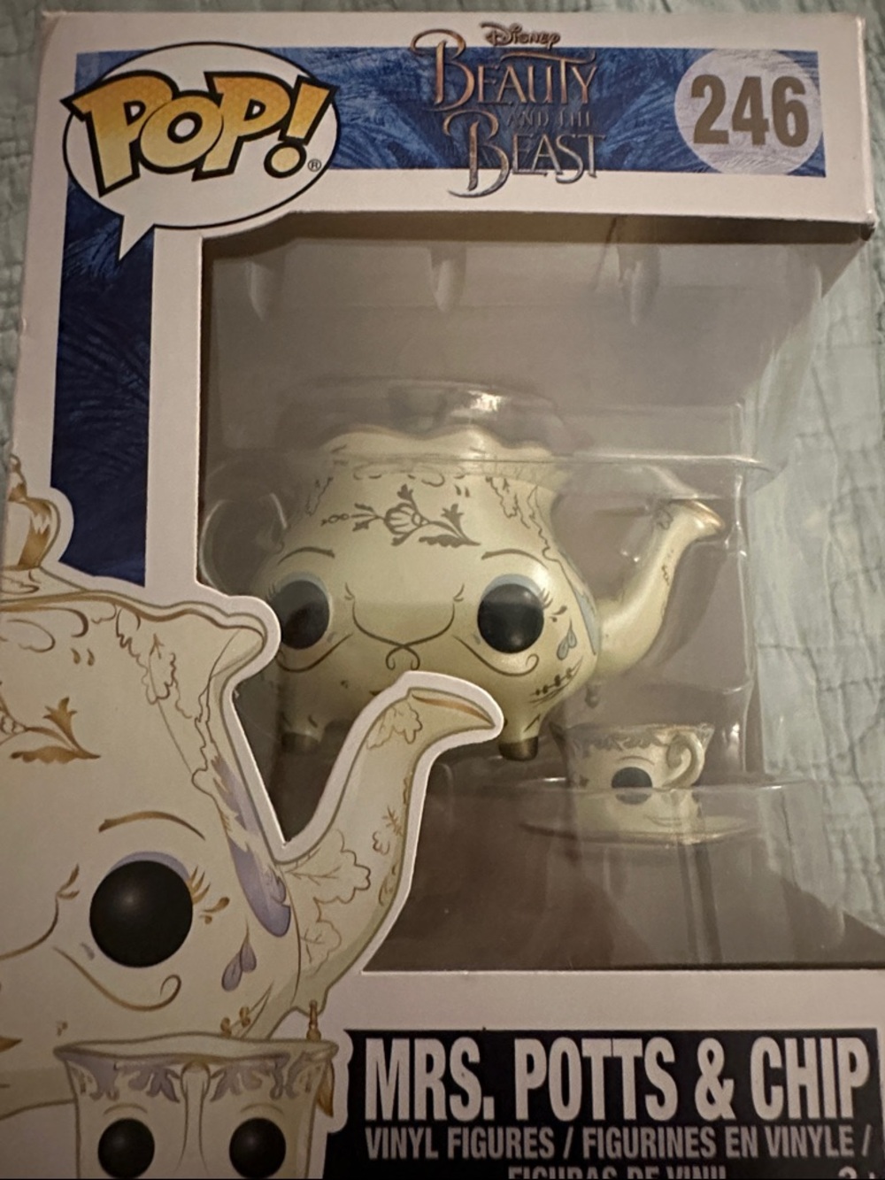 Funko Mrs. Potts & Chip Vinyl Figure - Cream with Gold Accents